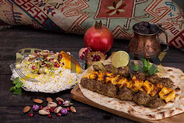 عکس استوک ششلیک کباب گوشت مرغ و گوسفند ایرانی سنتی خاورمیانه