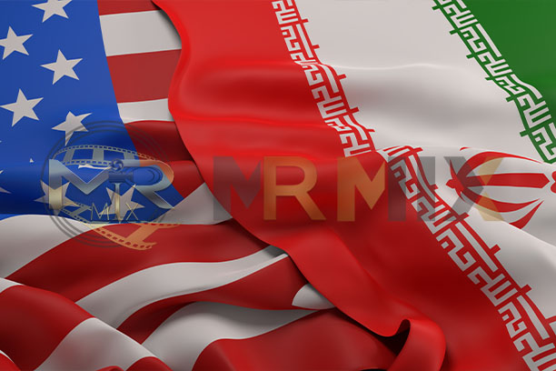عکس استوک پرچم های ایالات متحده و ایران