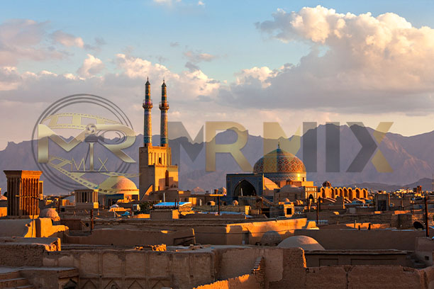 عکس استوک خط آسمان شهر یزد در ایران