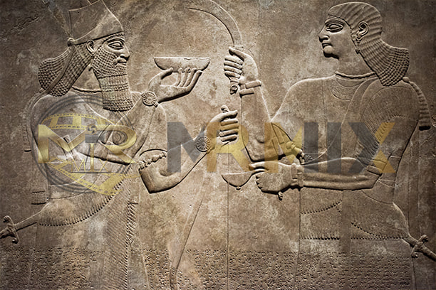 عکس استوک نقش برجسته بابلی باستان و آشور