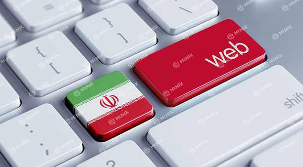 عکس استوک مفهوم وب با وضوح بالا با پرچم ایران