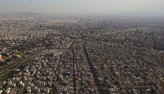 نمایی هوایی بر فراز تهران 