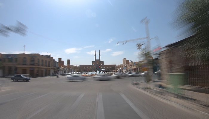 فوتیج ترافیک خودرو و خیابان های شهر در یزد