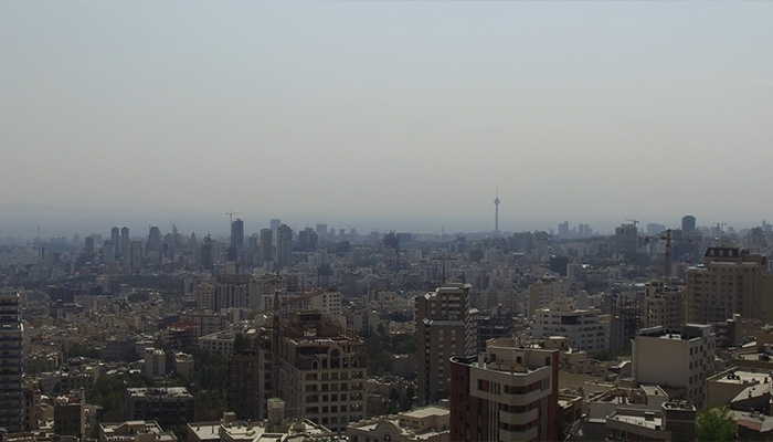 فوتیج هلی شات هوایی از شهر زیبای تهران، ایران