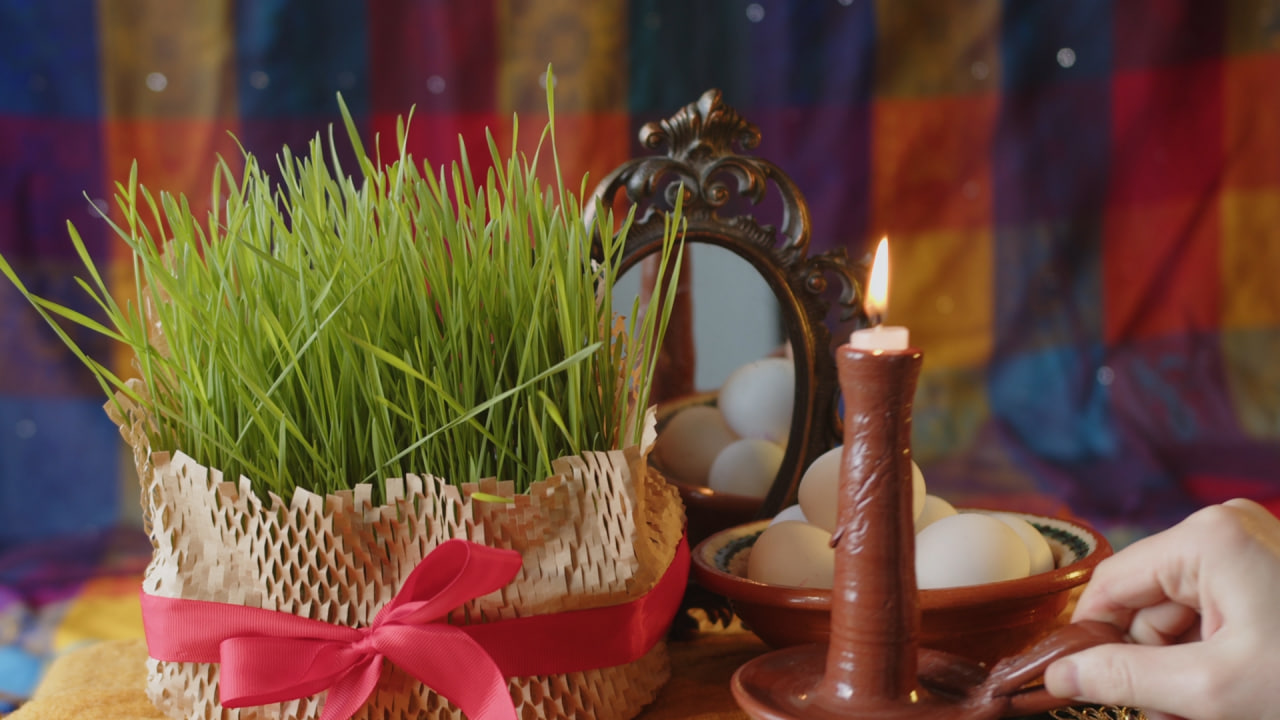 فوتیج سفره هفت سین آداب و رسوم در جشن نوروز سال نو