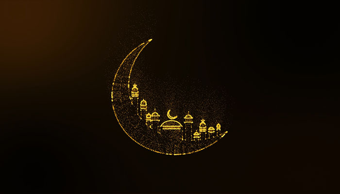 فوتیج پرده سبز بک گراند هلال ماه رمضان