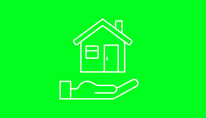 فوتیج پرده سبز نماد خانه مخصوص لوگو