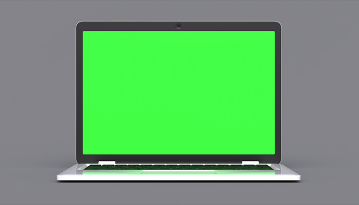 فوتیج پرده سبز باز و بسته شدن لپ تاپ با صفحه سبز رنگ