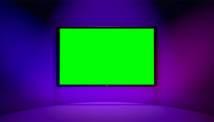 فوتیج  پرده سبز موکاپ برفک تلویزیون