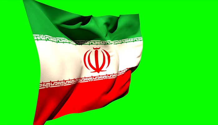 فوتیج پرده سبز اهتزاز پرچم ملی ایران بزرگ
