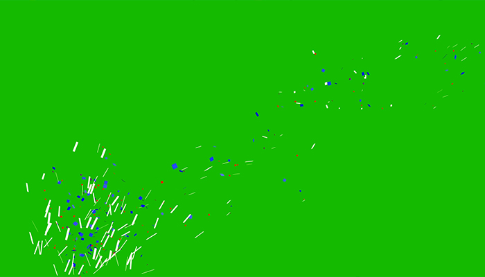 فوتیج پرده سبز انفجارهای کانفتی قرمز سفید و آبی