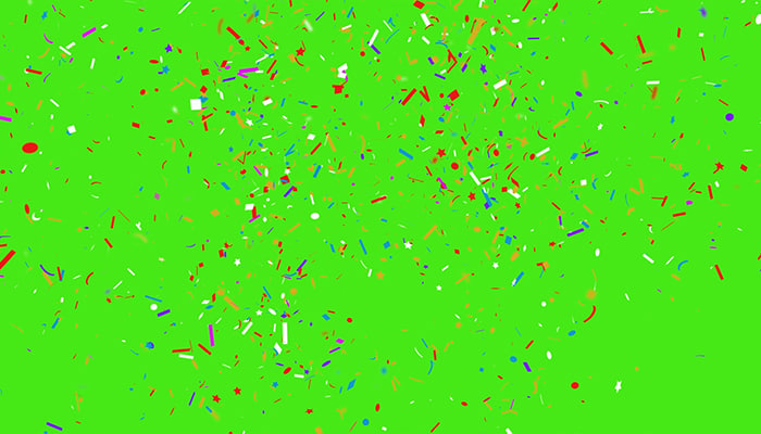 فوتیج پرده سبز انفجار کاغذ رنگی مناسب جشن ها