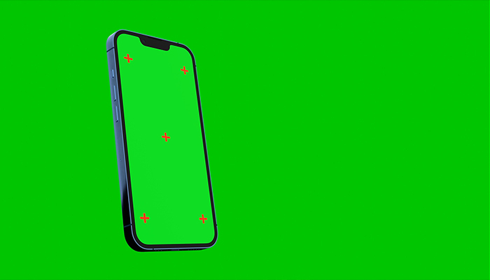 فوتیج پرده سبز موکاپ گوشی هوشمند متحرک با صفحه نمایش کروماکی