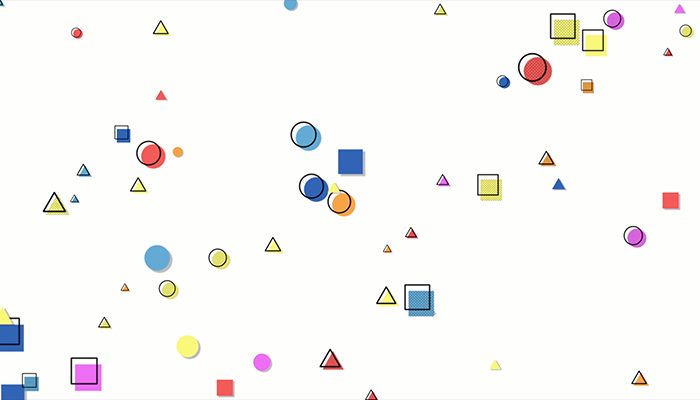 فوتیج پس‌زمینه الگوی ممفیس با مثلث‌های کوچک رنگارنگ