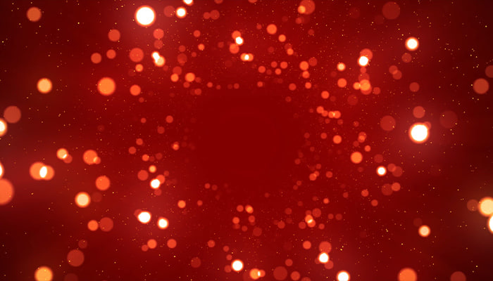 فوتیج پس زمینه تونل ذرات درخشان در پس‌زمینه قرمز