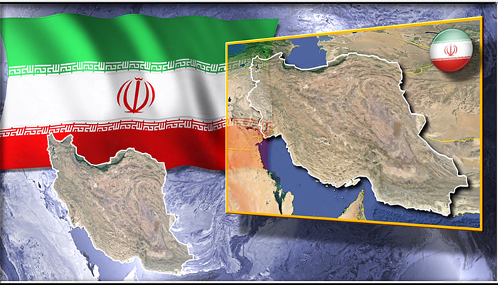 فوتیج پرچم ایران و انیمیشن نقشه 