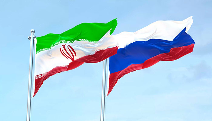 فوتیج آماده پرچم ایران و روسیه