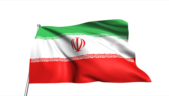 فوتیج پرچم ایران با ساختار پارچه ای در باد