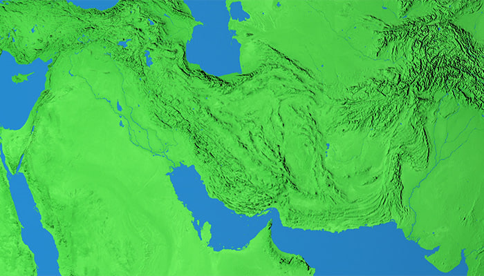 فوتیج زوم کردن روی نقشه سه بعدی ایران و تهران