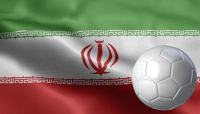 فوتیج پرچم ایران و توپ فوتبال