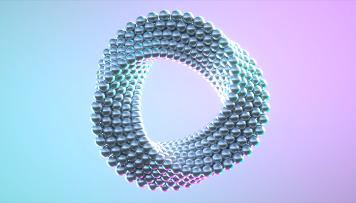 فوتیج موشن گرافیک سه بعدی حلقه انتزاعی در حال چرخش