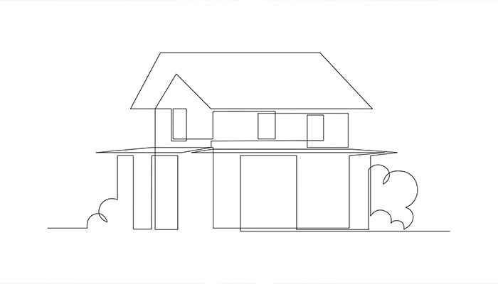 فوتیج انیمیشن نقاشی خانه با خط مشکی