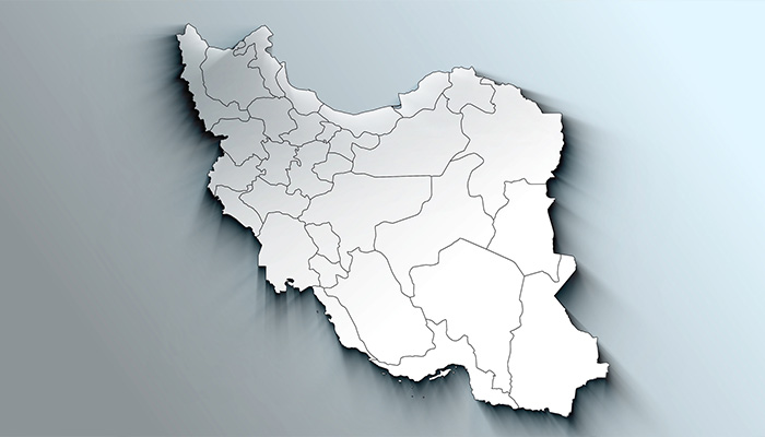 فوتیج نقشه ایران سفید مدرن با استان ها