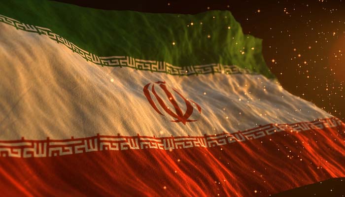 فوتیج پرچم ایران به همراه ذرات پارتیکل
