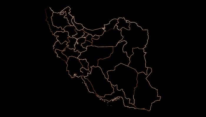 فوتیج نقشه ایران با انیمیشن طرح نئون