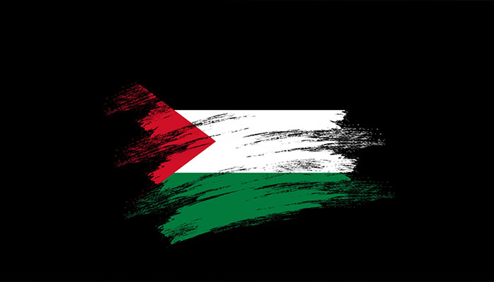 فوتیج پرچم فلسطین بصورت رد رنگ قلم مو  طرح پارچه