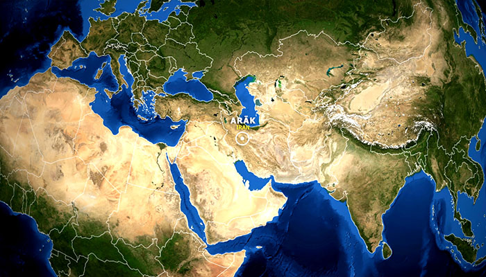 ویدیو فوتیج زوم زمین در نقشه - ایران اراک