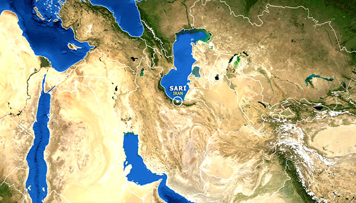 ویدیو فوتیج زوم زمین در نقشه – ایران ساری