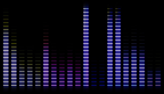 فوتیج میله های متحرک اکولایزر صوتی رنگارنگ