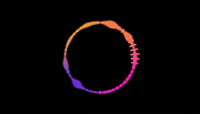 ویدیو فوتیج اکولایزر دایره ای رنگی