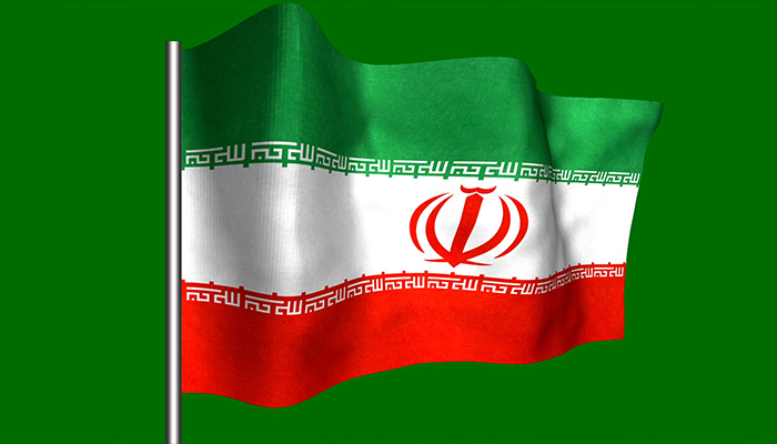 فوتیج پرده سبز انیمیشن اهتزاز پرچم ایران در باد