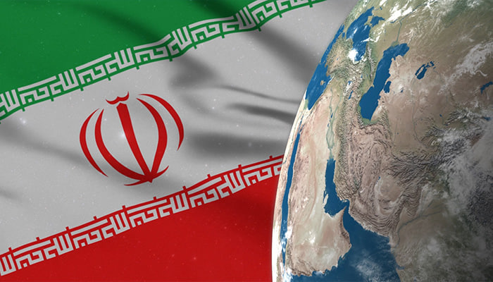 فوتیج پرچم ایران و نقشه ایران روی کره زمین