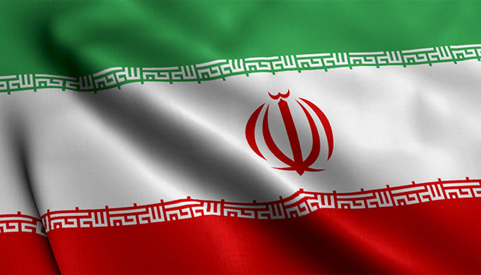 فوتیج پرچم ایران با پارچه ساتن بافت