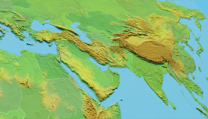 فوتیج نقشه ایران 3 بعدی متحرک با مرزها