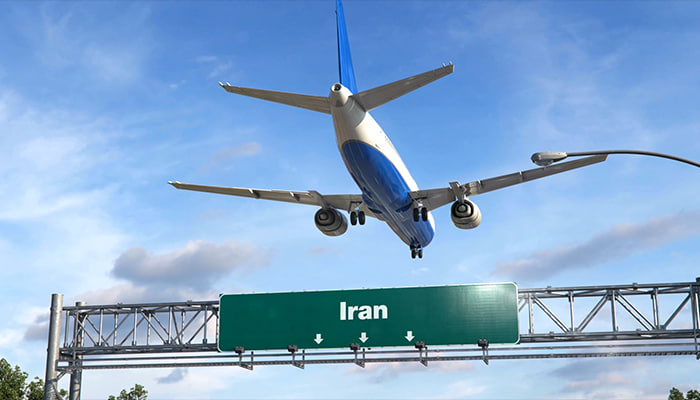 فوتیج موشن گرافیک فرود هواپیما در ایران
