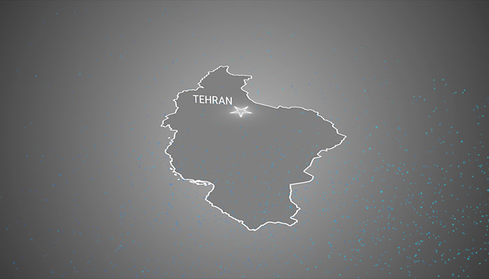 فوتیج آماده : زمین با مرزهای ایران و پایتخت تهران