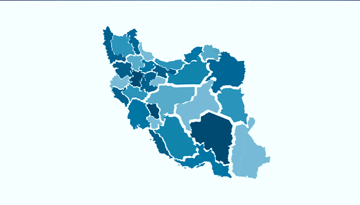 فوتیج نقشه ایران - نقشه کشور متحرک به رنگ آبی